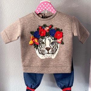 Baby Gucci Floral Tiger Sweater Set